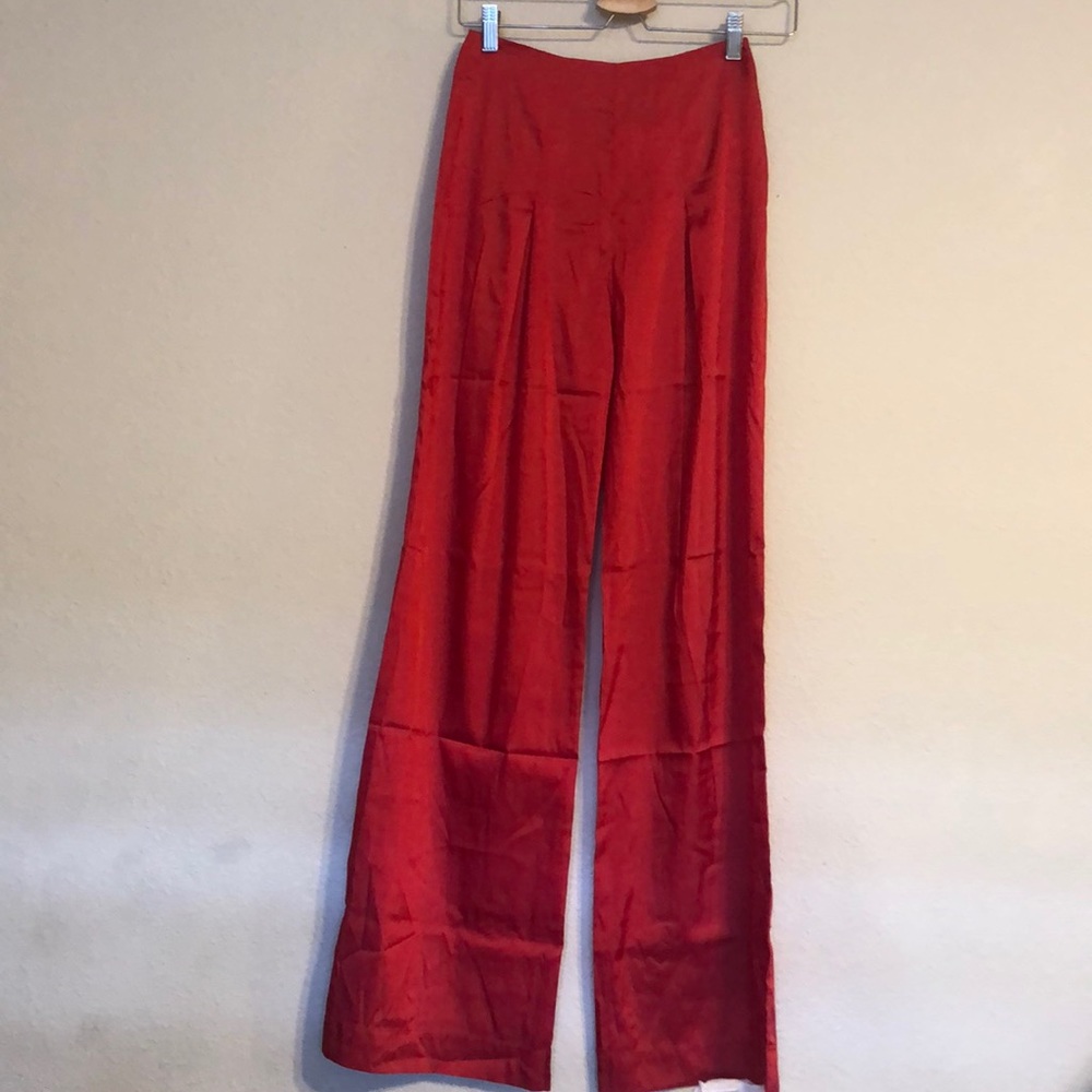 LPA Red Wide Leg High-Waisted Pants - Picture 2 of 13